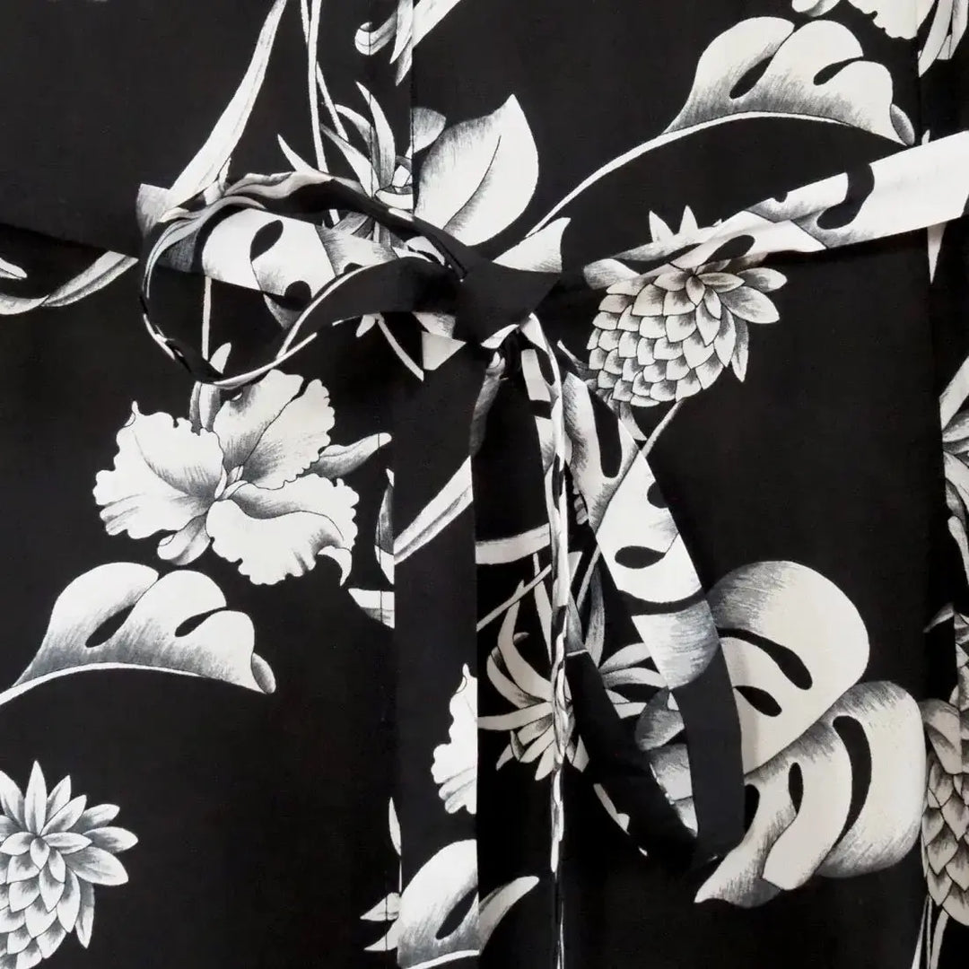 Pineapple Paradise Black Darling Midi Hawaiian Dress Made in Hawaii