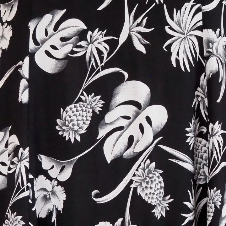 Pineapple Paradise Black Darling Midi Hawaiian Dress - Made in Hawaii