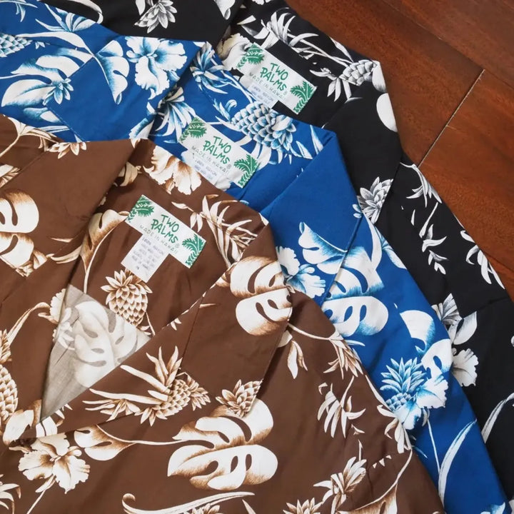 Pineapple Paradise Black Hawaiian Rayon Shirt - Made in Hawaii