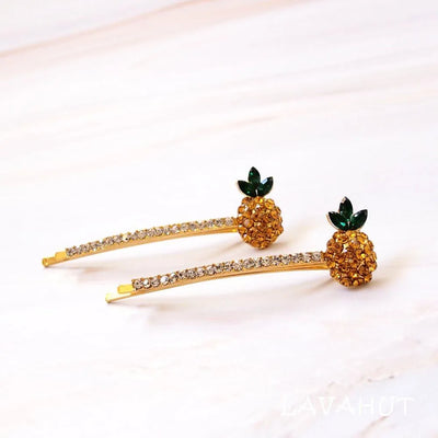 Pineapple Sparkly Hair Pin Set - Made In Hawaii
