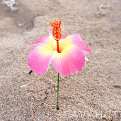 Pink Hibiscus Flower Ear Stick - Made In Hawaii