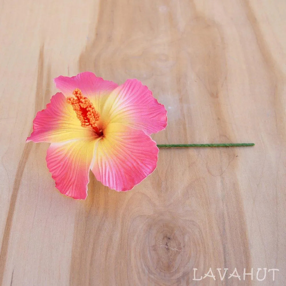 Pink Hibiscus Flower Ear Stick - Made in Hawaii