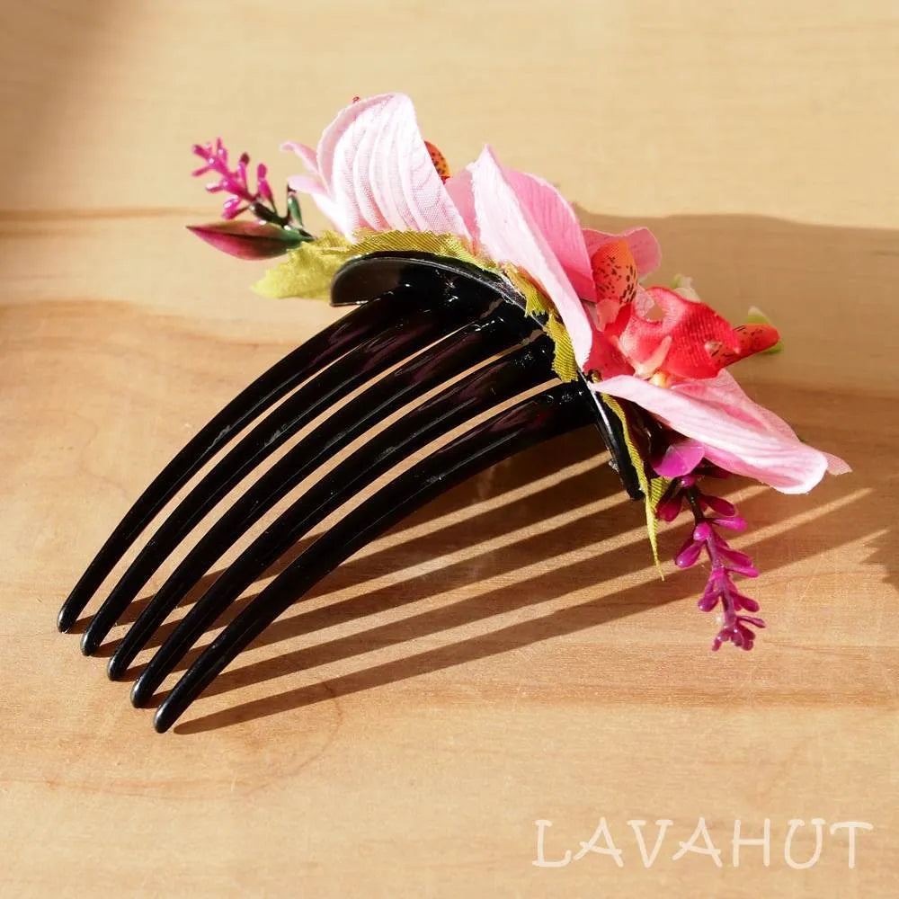 Pink Orchid Joy Hawaiian Hair Comb - Made In Hawaii