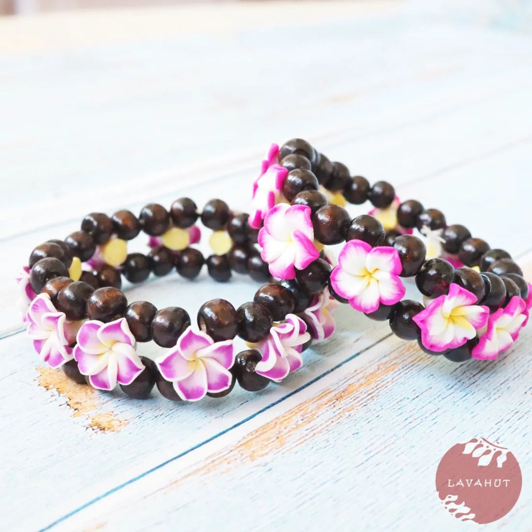 Pink Plumeria Goddess Stretch Bracelet - Made in Hawaii