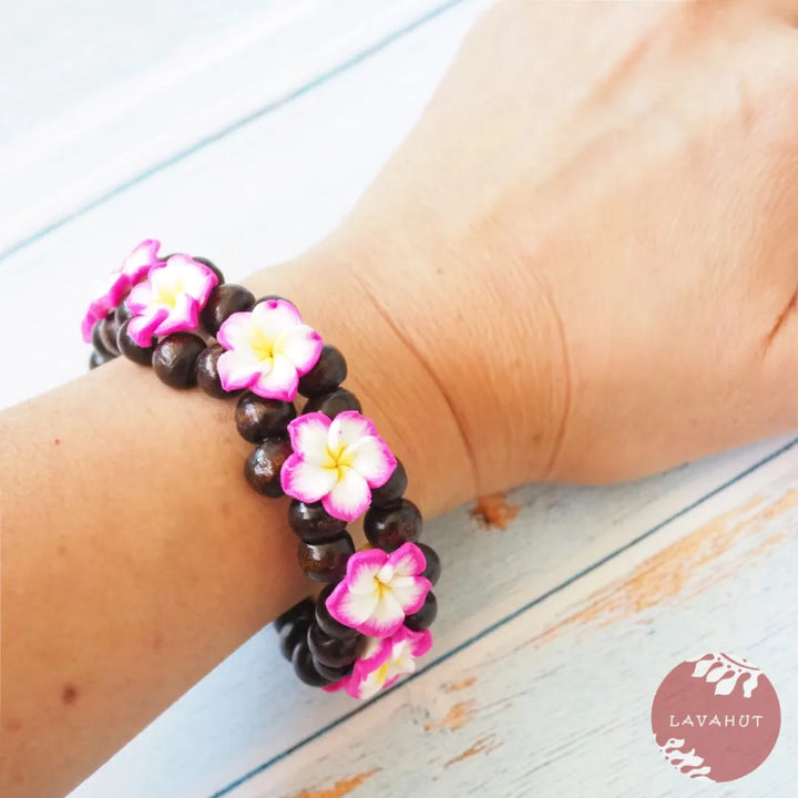 Pink Plumeria Goddess Stretch Bracelet - Made in Hawaii