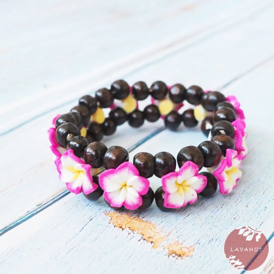 Pink Plumeria Goddess Stretch Bracelet - Made in Hawaii