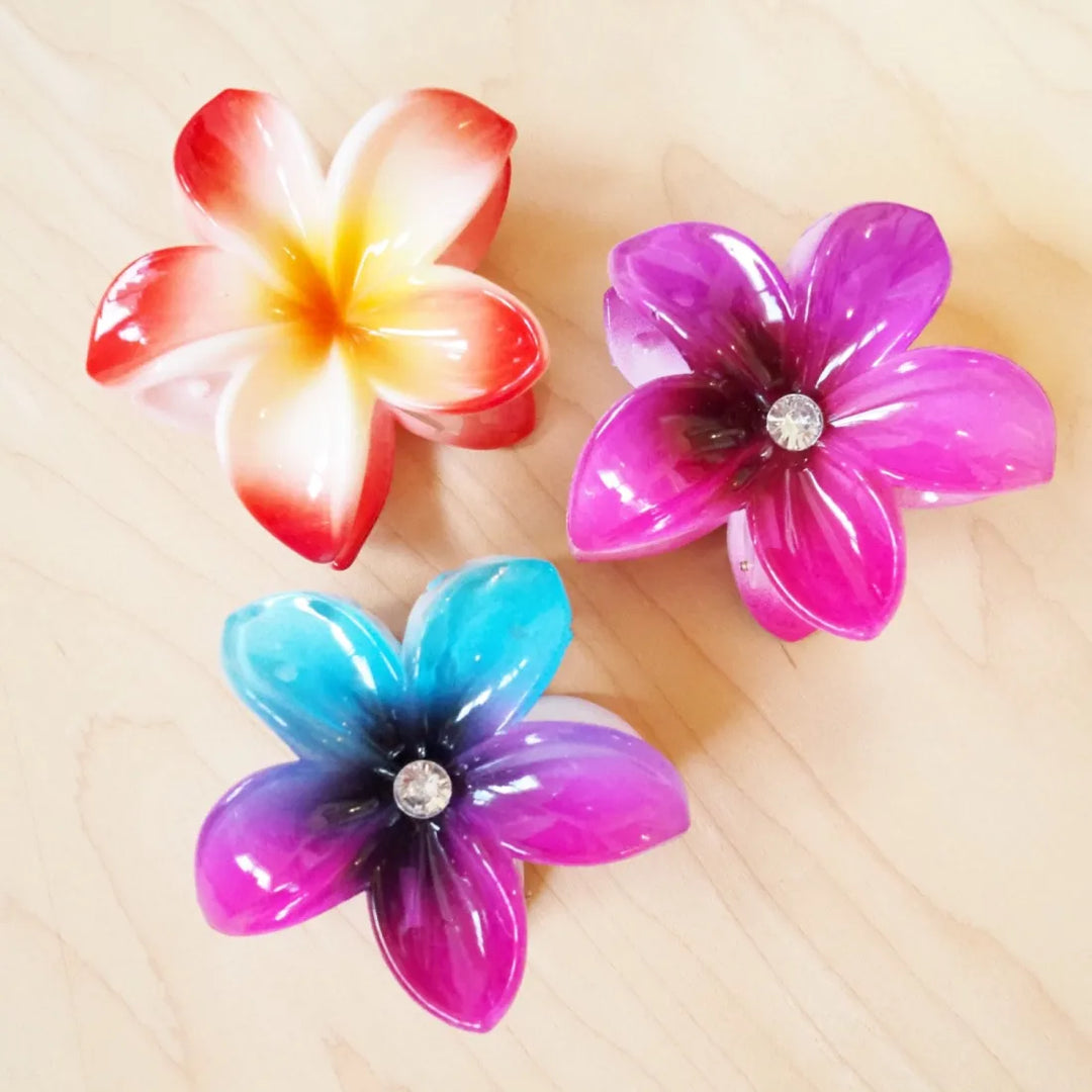 Pink Plumeria Hawaiian Hair Claw - Made in Hawaii