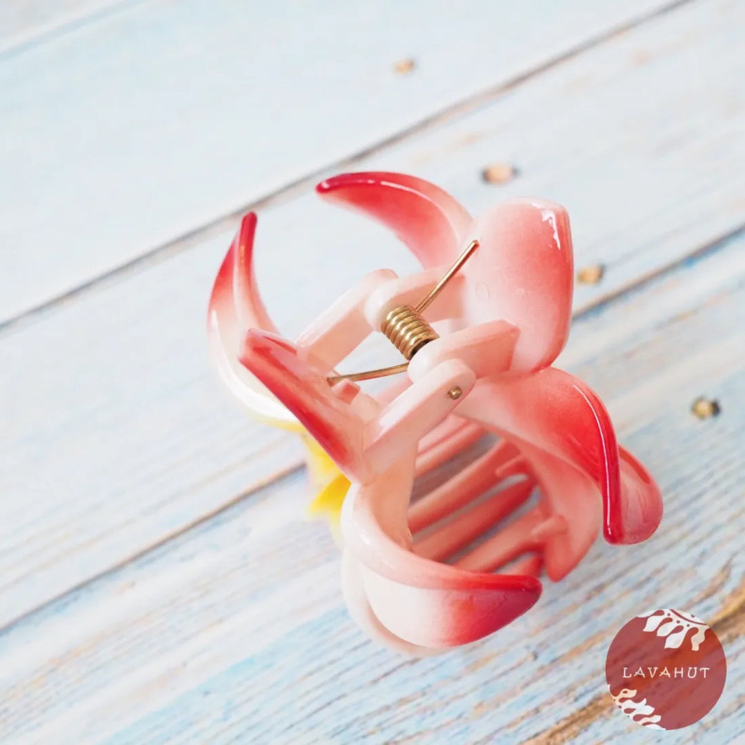 Pink Plumeria Hawaiian Hair Claw - Made in Hawaii