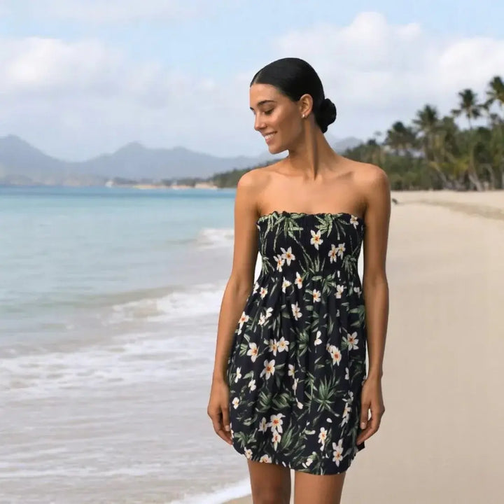 Pipiwai Black Moonkiss Hawaiian Dress - Made in Hawaii