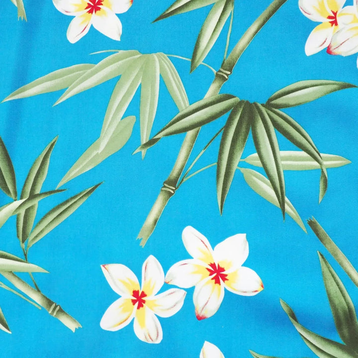 Pipiwai Blue Hawaiian Rayon Fabric by the Yard - Made in Hawaii