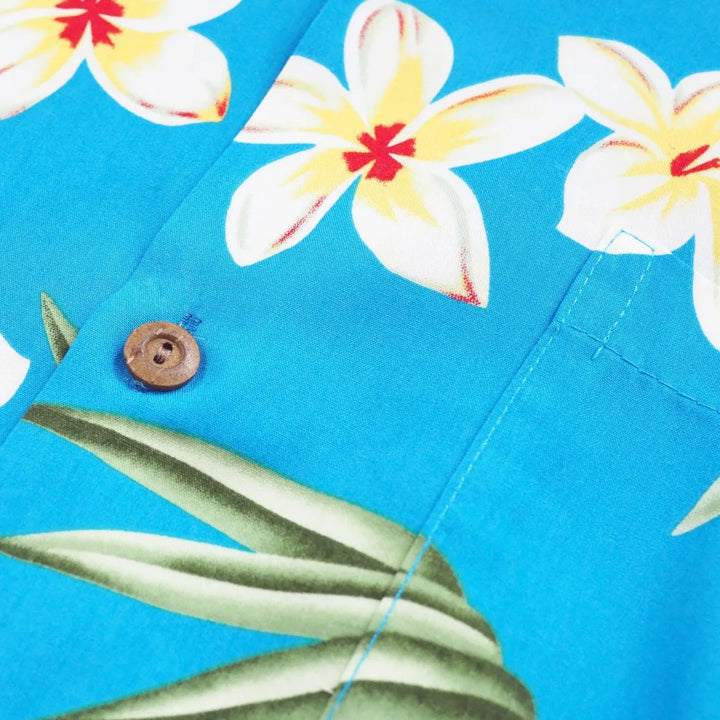 Pipiwai Blue Hawaiian Rayon Shirt - Made in Hawaii