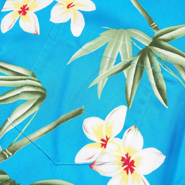 Pipiwai Blue Hawaiian Rayon Shirt - Made in Hawaii