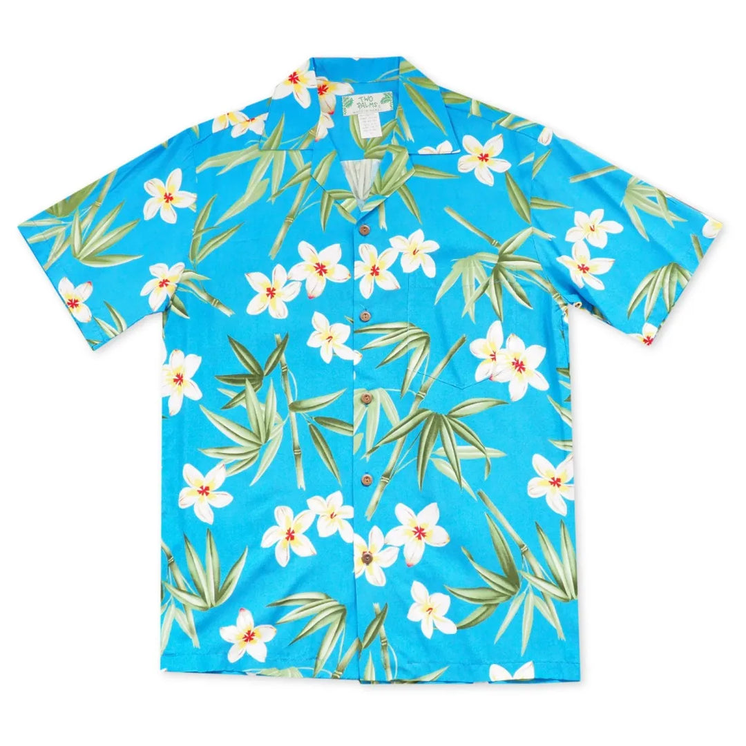 Pipiwai Blue Hawaiian Rayon Shirt - Made in Hawaii