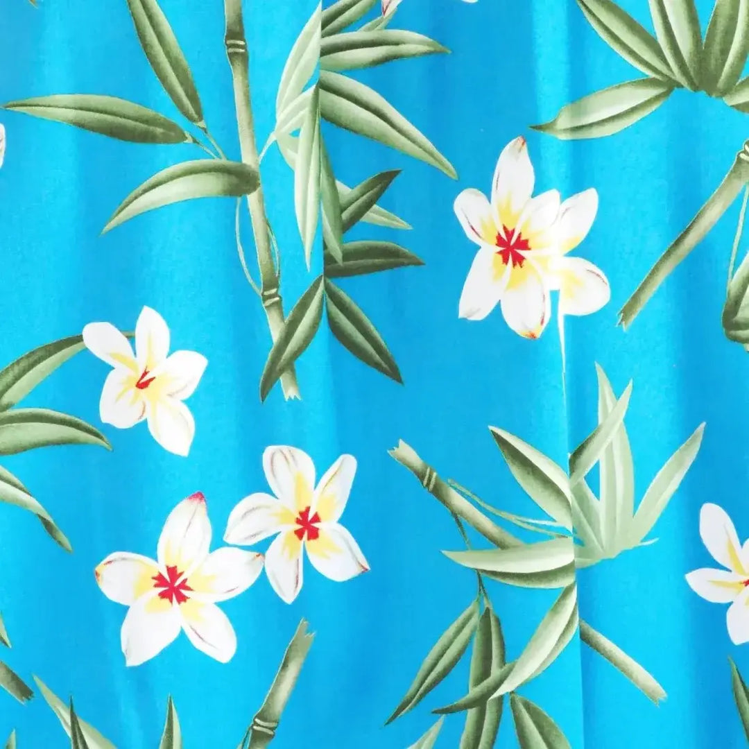 Pipiwai Blue Hawaiian Rayon Tea Muumuu Dress Made in Hawaii