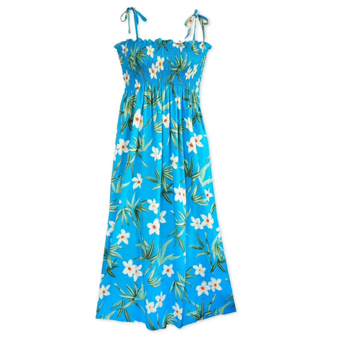 Pipiwai Blue Maxi Hawaiian Dress - Made in Hawaii