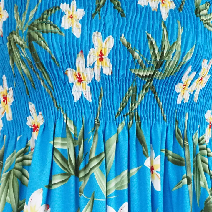 Pipiwai Blue Maxi Hawaiian Dress - Made in Hawaii