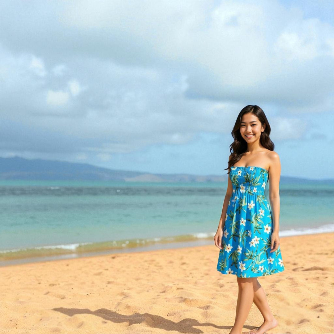 Pipiwai Blue Moonkiss Hawaiian Dress - Made in Hawaii
