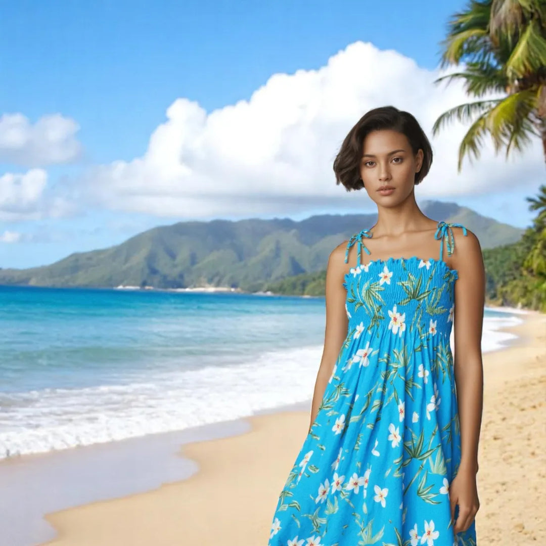 Pipiwai Blue Moonkiss Hawaiian Dress - Made in Hawaii