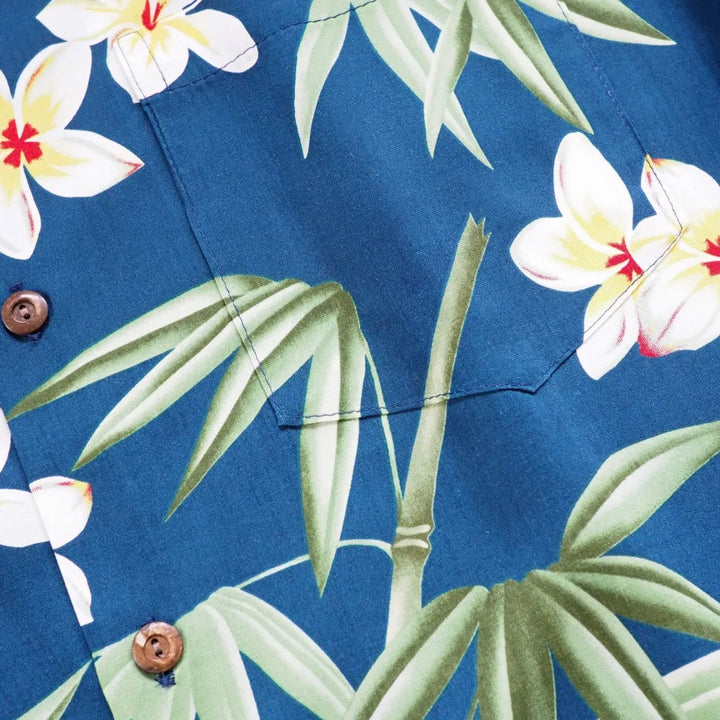 Pipiwai Indigo Hawaiian Rayon Shirt - Made in Hawaii