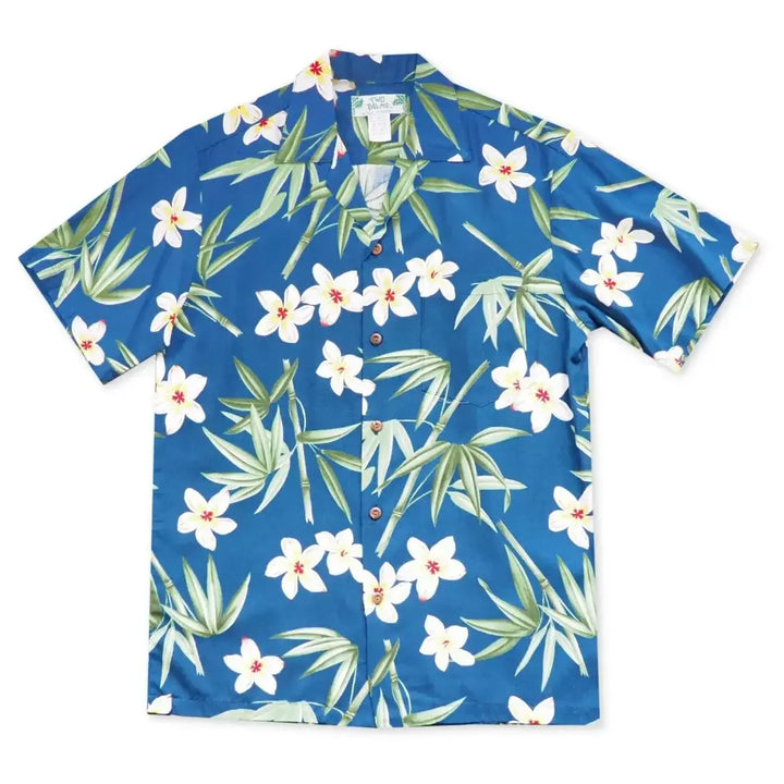 Pipiwai Indigo Hawaiian Rayon Shirt - Made in Hawaii