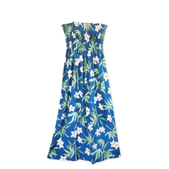 Pipiwai Indigo Maxi Hawaiian Dress - Made in Hawaii