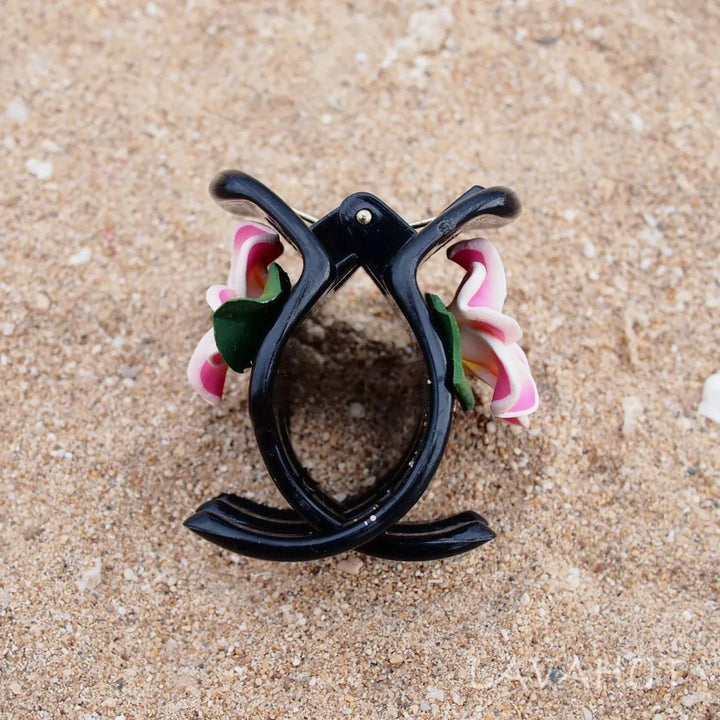 Plumeria Pink Hawaiian Flower Hair Claw - Made in Hawaii