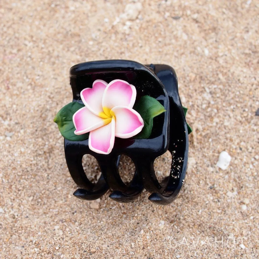 Plumeria Pink Hawaiian Flower Hair Claw - Made in Hawaii