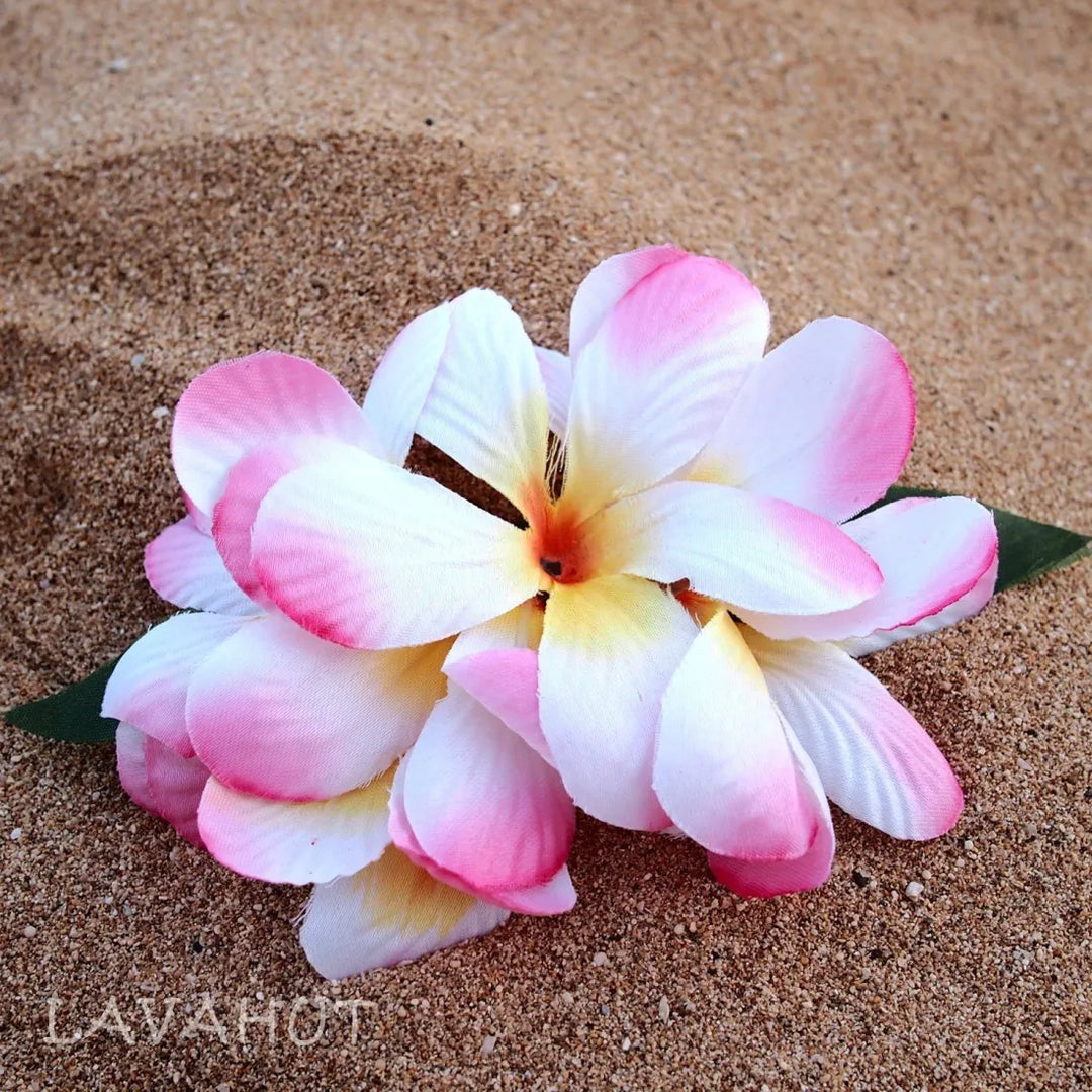 Plumeria Pink Hawaiian Flower Hair Clip - Made in Hawaii