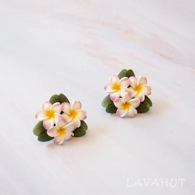Plumeria Pink Post Earrings - Made In Hawaii