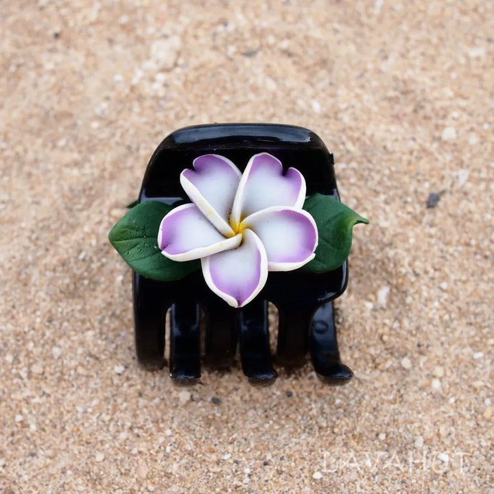 Plumeria Purple Hawaiian Flower Hair Claw - Made in Hawaii