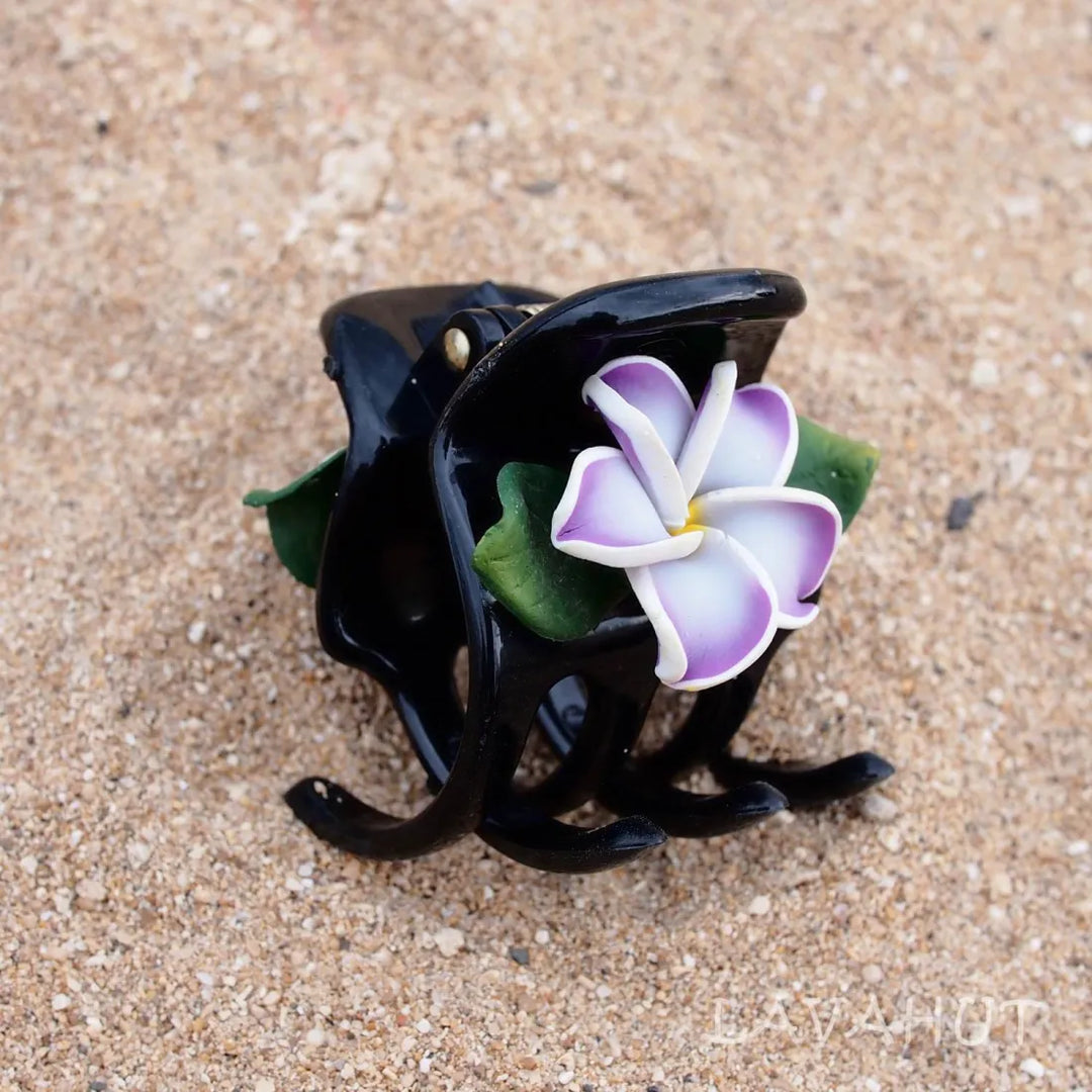 Plumeria Purple Hawaiian Flower Hair Claw - Made in Hawaii