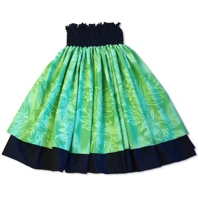 Plumeria Shadow Green Double Pa’u Hawaiian Hula Skirt - Made In Hawaii