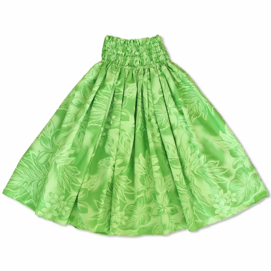 Plumeria Shadow Green Single Pa’u Hawaiian Hula Skirt - Made in Hawaii