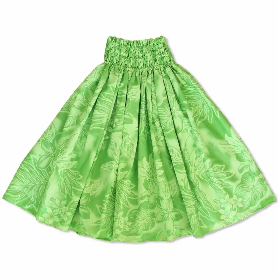 Plumeria Shadow Green Single Pa’u Hawaiian Hula Skirt - Made In Hawaii