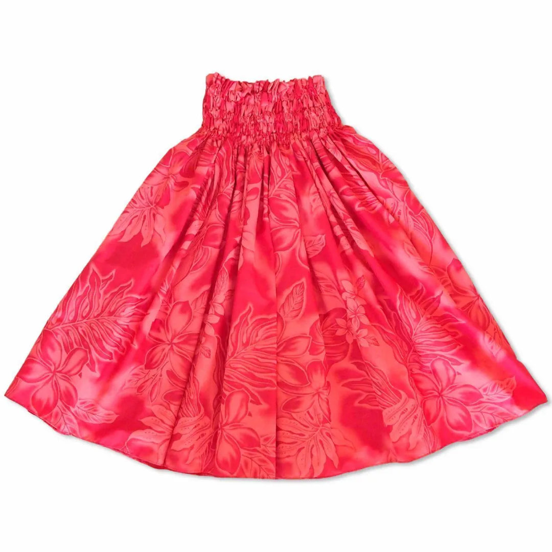 Plumeria Shadow Red Single Pa’u Hawaiian Hula Skirt - Made in Hawaii