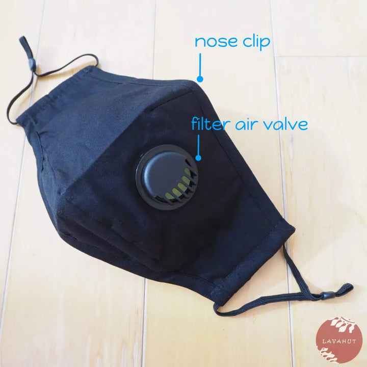 Pm 2.5 Respirator Face Mask ?? Black (black Valve) - Made in Hawaii