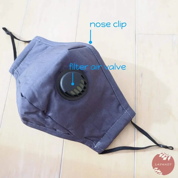 Pm 2.5 Respirator Face Mask • Gray (black Valve) - Made in Hawaii