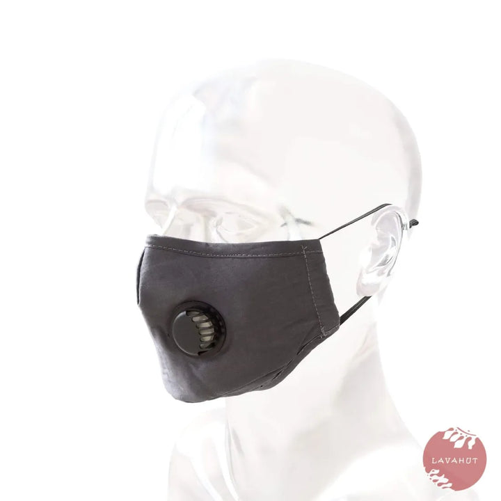 Pm 2.5 Respirator Face Mask ?? Gray (black Valve) - Made in Hawaii