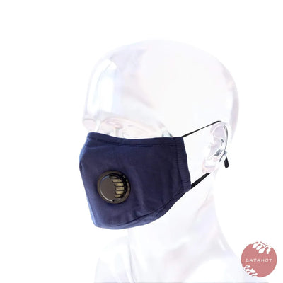 Pm 2.5 Respirator Face Mask • Navy (black Valve) - Made In Hawaii
