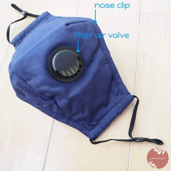 Pm 2.5 Respirator Face Mask • Navy (black Valve) - Made in Hawaii