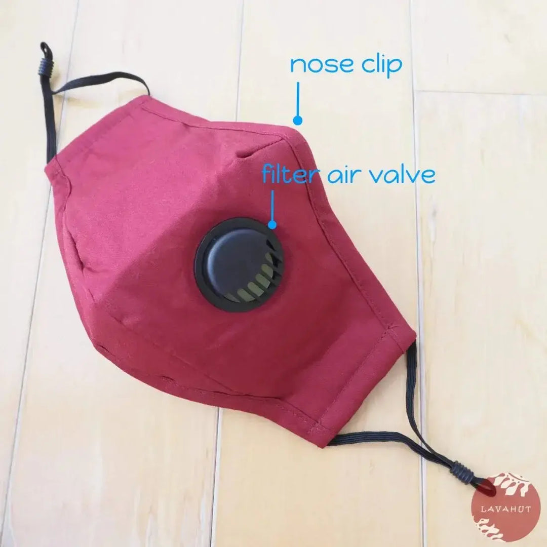 Pm 2.5 Respirator Face Mask • Red (black Valve) - Made in Hawaii
