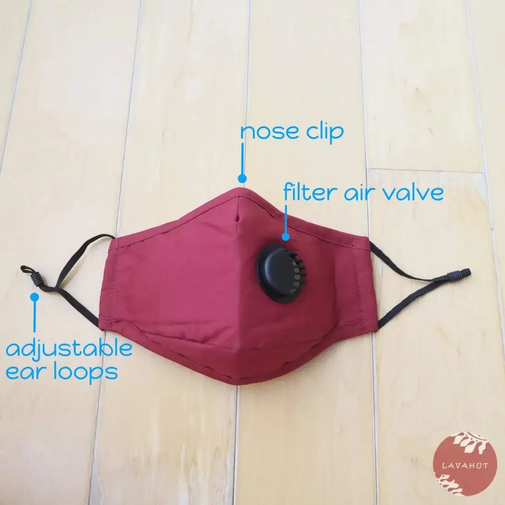 Pm 2.5 Respirator Face Mask • Red (black Valve) - Made in Hawaii