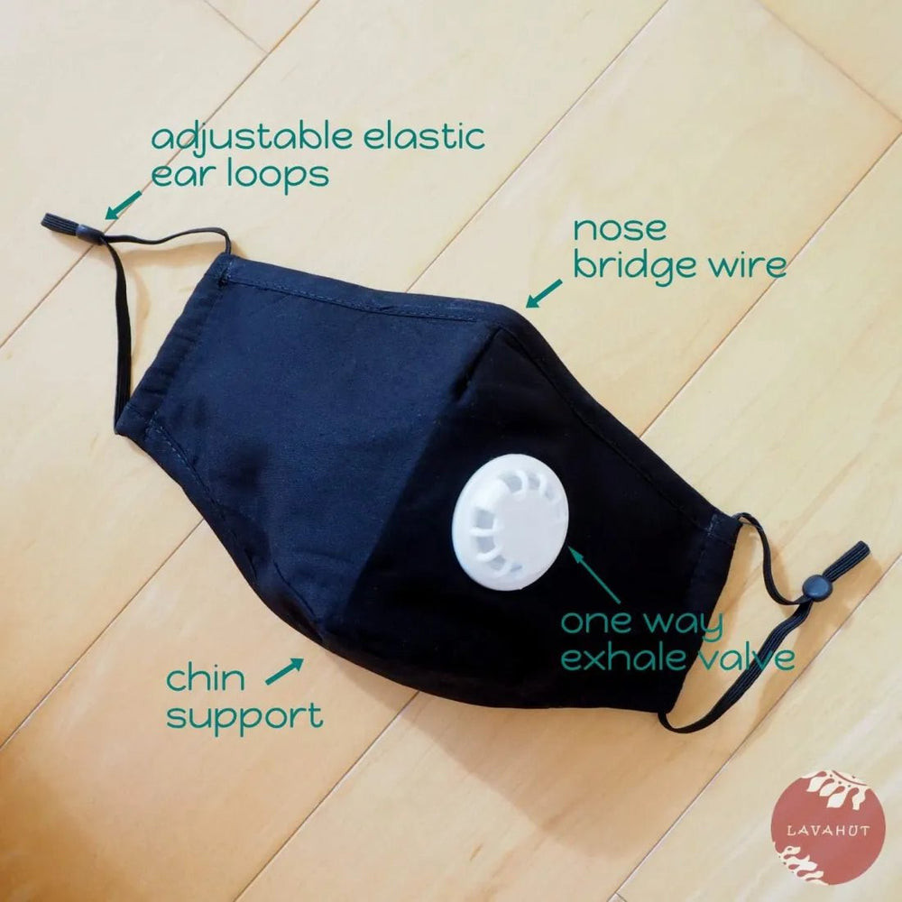 PM 2.5 Respirator Face Mask • BLACK – Authentic Hawaiian Face Mask by Lavahut