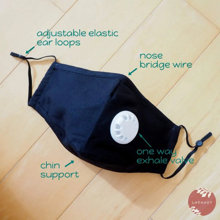 PM 2.5 Respirator Face Mask • BLACK – Authentic Hawaiian Face Mask by Lavahut