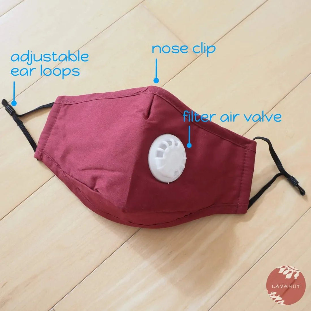 PM 2.5 Respirator Face Mask • RED – Authentic Hawaiian Face Mask by Lavahut