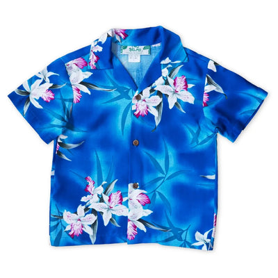 Poipu Blue Hawaiian Boy Shirt - Made In Hawaii