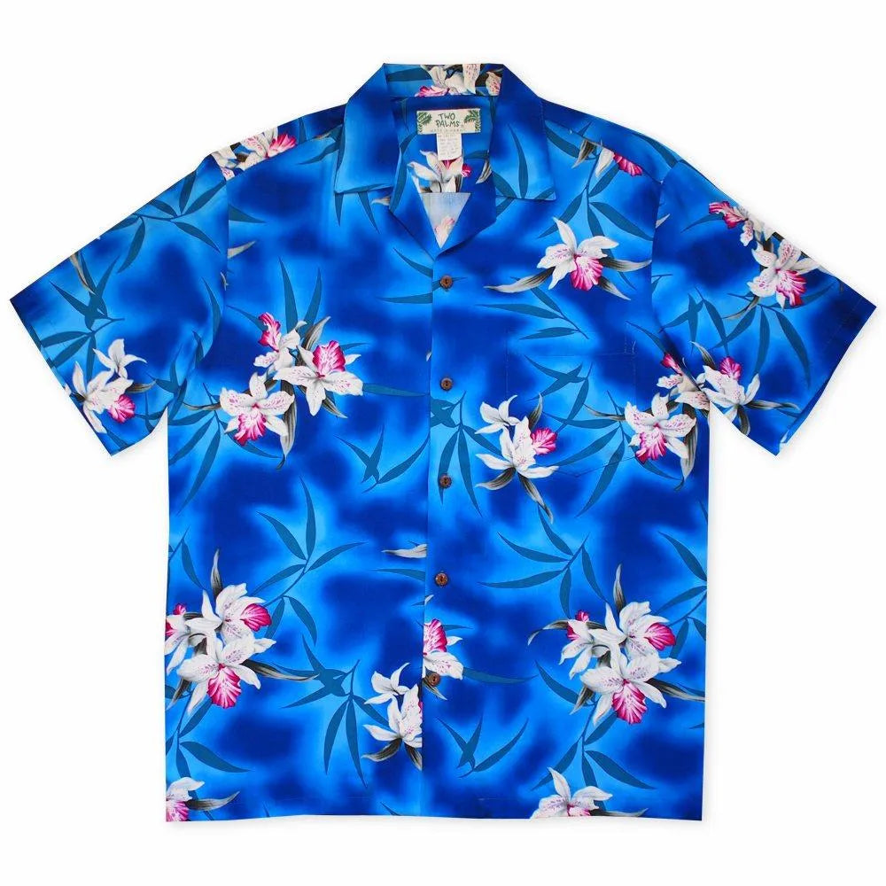 Poipu Blue Hawaiian Rayon Shirt - Made In Hawaii
