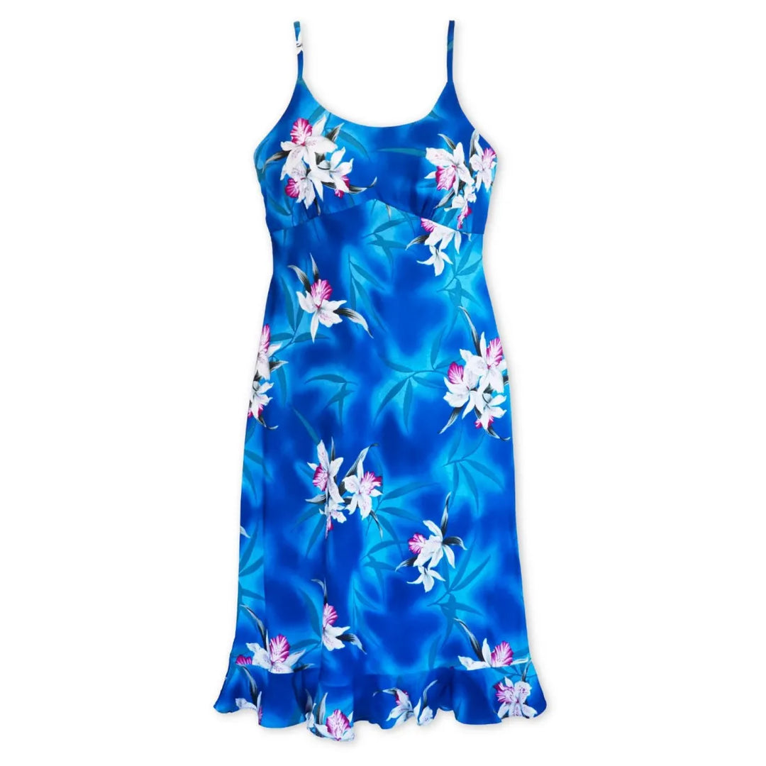 Poipu Blue Kamalii Hawaiian Dress - Made in Hawaii