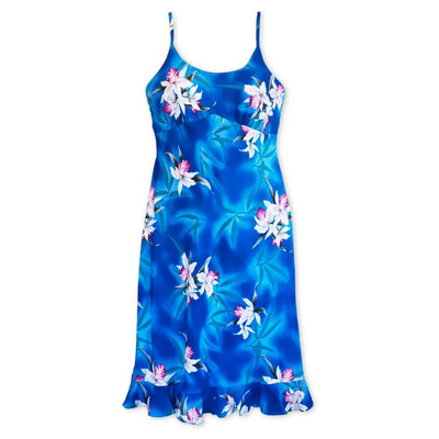 Poipu Blue Kamalii Hawaiian Dress - Made In Hawaii