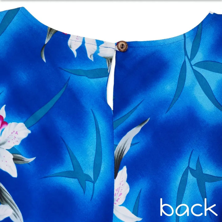 Poipu Blue Malia Hawaiian Dress - Made in Hawaii